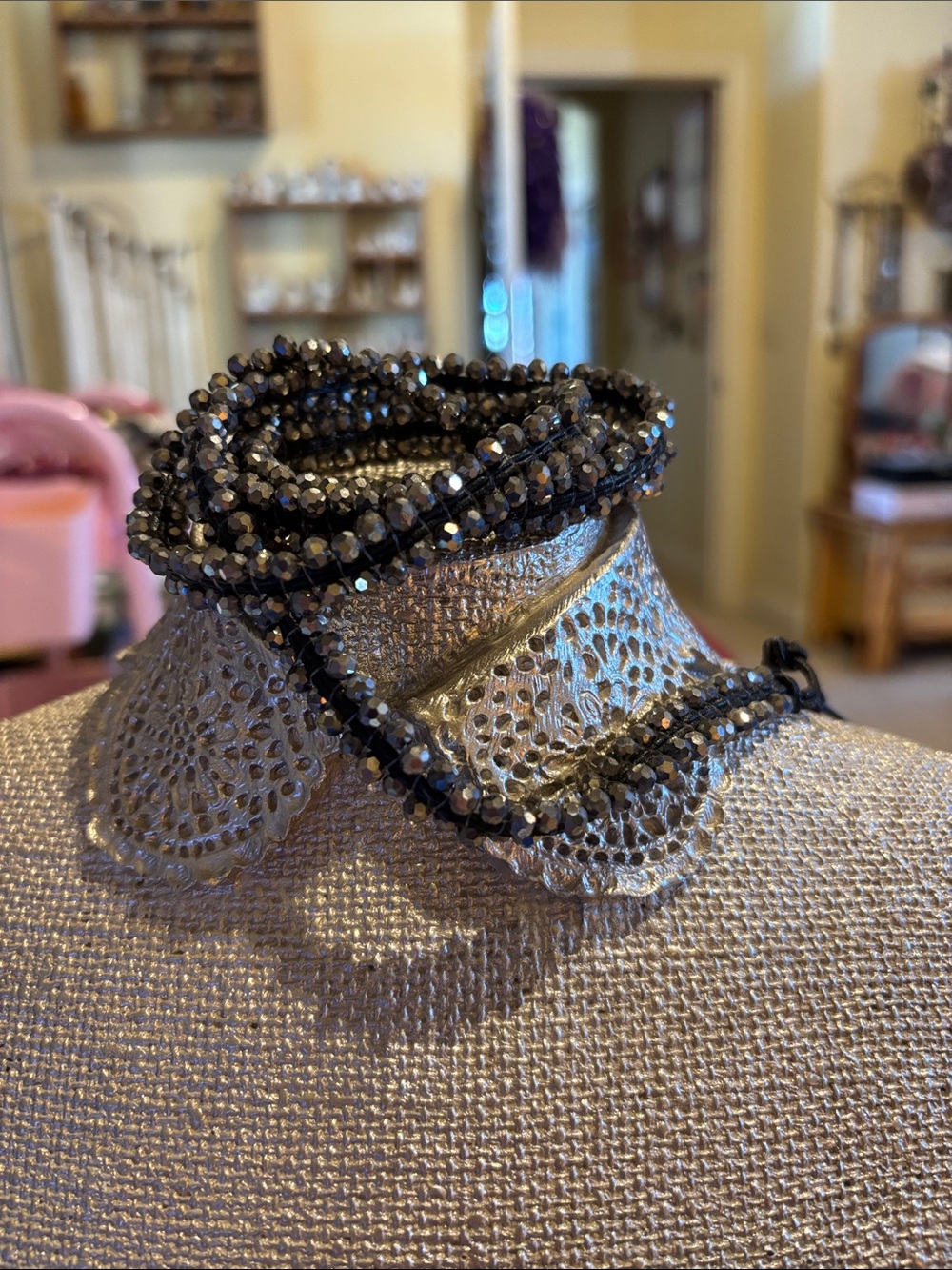 Black Beaded Wrap Bracelet - Elegant Women’s Bracelet